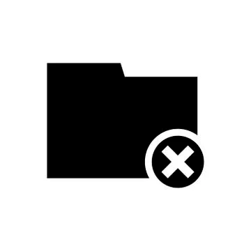 Delete folder outline icon isolated. Symbol, logo illustration for mobile Stock Illustration