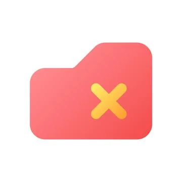 Delete from folder pixel perfect flat gradient color ui icon 스톡 일러스트