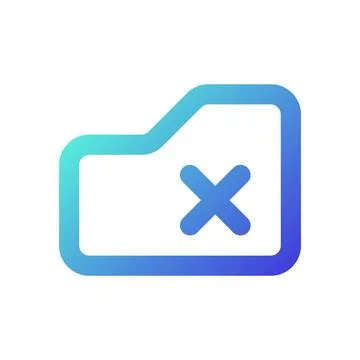 Delete from folder pixel perfect gradient linear ui icon Stock Illustration