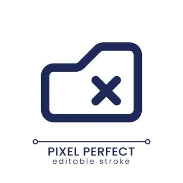 Delete from folder pixel perfect linear ui icon Illustrazione stock