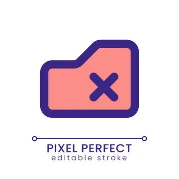 Delete from folder pixel perfect RGB color ui icon Stock Illustration