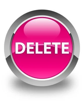 Delete glossy pink round button Stock Illustration
