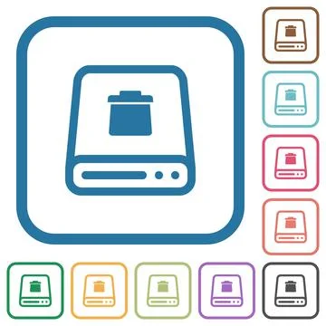 Delete from hard disk simple icons Stock Illustration