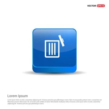 Delete icon - 3d Blue Button 스톡 일러스트