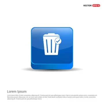 Delete icon - 3d Blue Button Stock Illustration