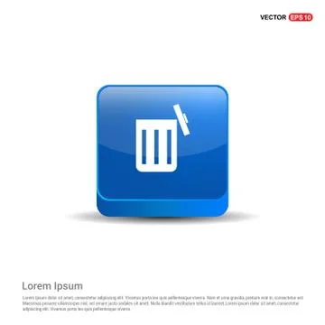Delete Icon - 3d Blue Button 스톡 일러스트