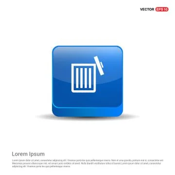 Delete icon - 3d Blue Button Illustrazione stock