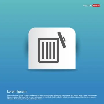 Delete icon - Blue Sticker button Illustrazione stock