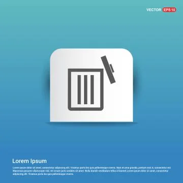 Delete icon - Blue Sticker button Stock Illustration