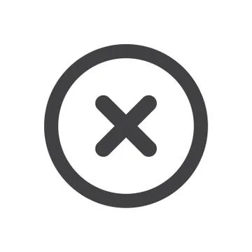 Delete icon, close icon, cross icon, exit icon, complete icon Stock Illustration