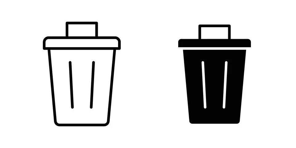 Delete icon concept logo design collection Stock Illustration