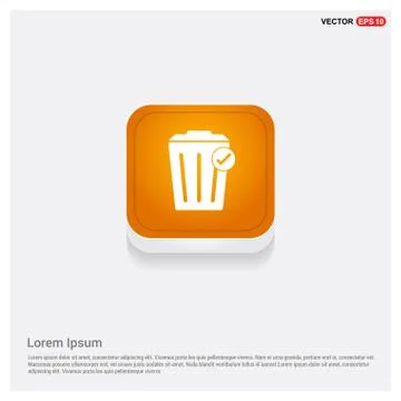 Delete icon Orange Abstract Web Button 스톡 일러스트