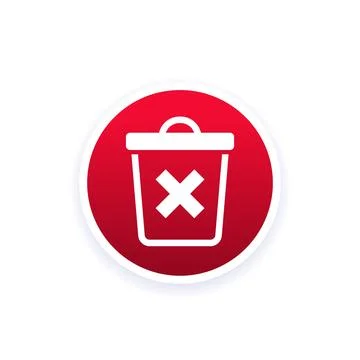 Delete icon with trash bin, vector Stock Illustration