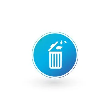 Delete icon , Trash can, Recycle bin, Garbage sign isolated on white backgrou Stock Illustration
