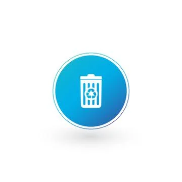Delete icon , Trash can, Recycle bin, Garbage sign isolated on white backgrou Stock Illustration