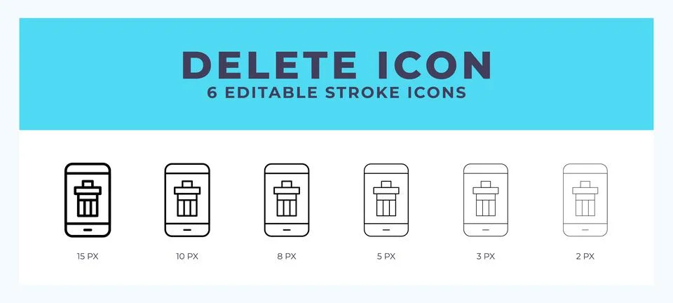 Delete icon vector for web. And mobile app. Editable stroke outline icon. Stock Illustration