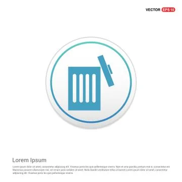 Delete Icon - white circle button Stock Illustration