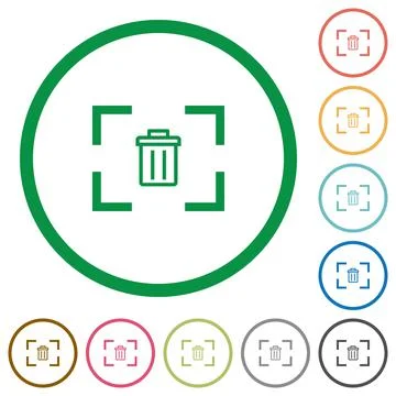 Delete image from camera flat icons with outlines 스톡 일러스트