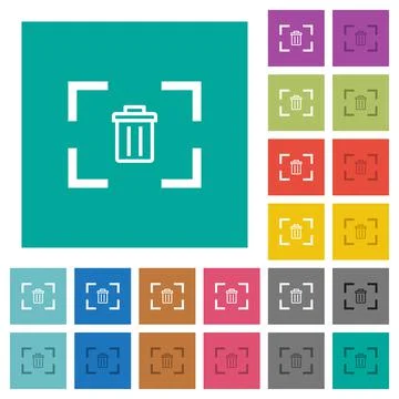 Delete image from camera square flat multi colored icons Stock Illustration