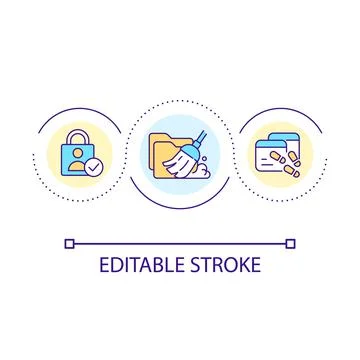 Delete internet history loop concept icon Ilustración de archivo