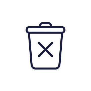 Delete line icon with a trash bin Stock Illustration