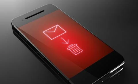 Delete message - custom smart phone concept Illustrazione stock