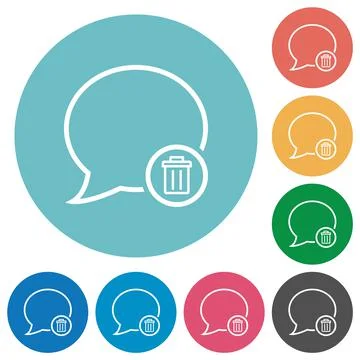 Delete message flat round icons Stock Illustration