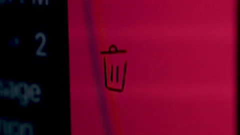 Delete a message or email On the touch screen, click the trash can icon. Stock Footage 321947750