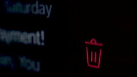 Delete a message or email On the touch screen, click the trash can icon. Stock Footage 321947779