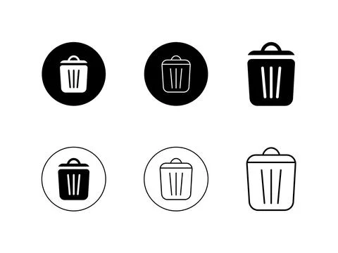 Delete or trash icon set vector illustration. Illustrazione stock