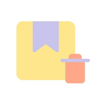 Delete order flat color ui icon Illustrazione stock