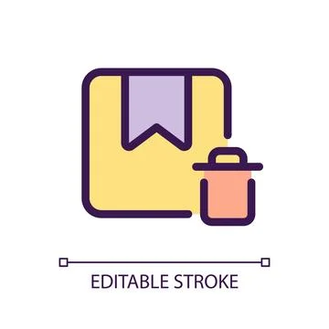 Delete order pixel perfect RGB color ui icon Stock Illustration