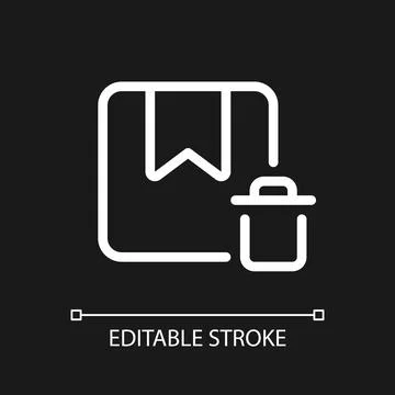 Delete order pixel perfect white linear ui icon for dark theme Stock Illustration