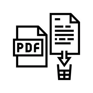 Delete pdf file line icon vector illustration Stock Illustration
