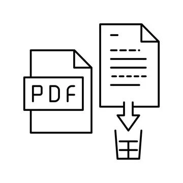 Delete pdf file line icon vector illustration Stock Illustration