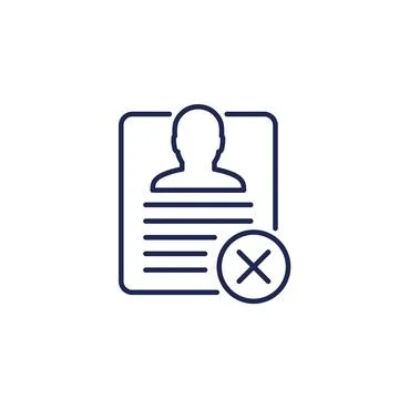 Delete personal data, account or profile line icon Stock Illustration