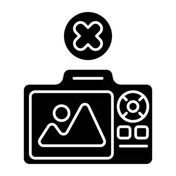 Delete Photo Glyph Icon Stock Illustration