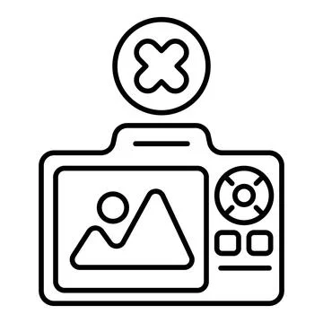 Delete Photo Line Icon Stock Illustration