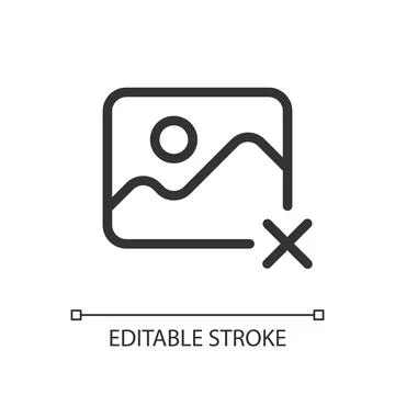 Delete photo pixel perfect linear ui icon Illustrazione stock