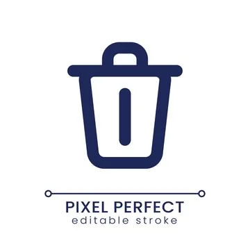 Delete pixel perfect linear ui icon Illustrazione stock