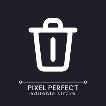 Delete pixel perfect white linear ui icon for dark theme Stock Illustration