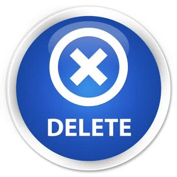 Delete premium blue round button Stock Illustration