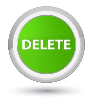 Delete prime soft green round button Stock Illustration