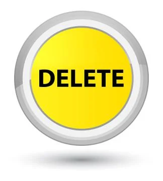 Delete prime yellow round button Stock Illustration
