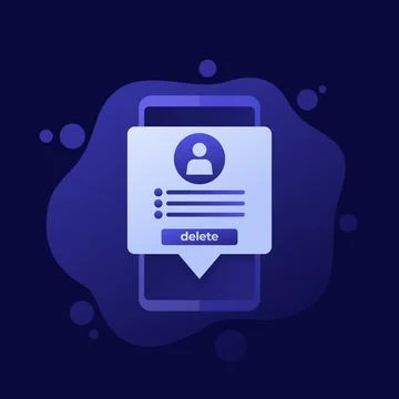 Delete profile, erase account vector design with a phone Illustrazione stock