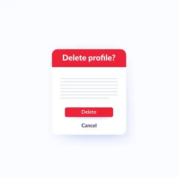 Delete profile form, vector design Stock Illustration