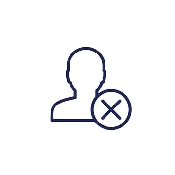 Delete profile line icon, erase personal data Stock Illustration