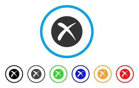 Delete Rounded Icon Stock Illustration