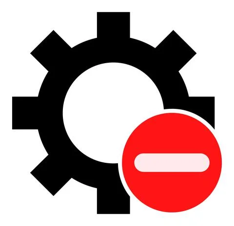 Delete Settings Vector Icon Flat Illustration Stock Illustration