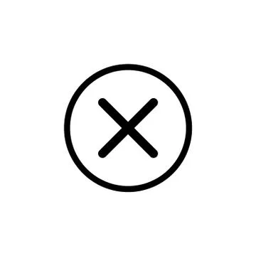 Delete sign, icon. Remove button. Vector black on white background Illustrazione stock